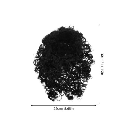 Black Lockige Afroperücke Für Synthetikhaar Groß 1