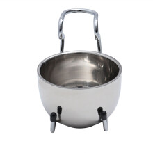 2Pcs Silver Stainless Steel Shaving Set with Stable Stand for Men