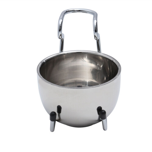 2Pcs Silver Stainless Steel Shaving Set with Stable Stand for Men