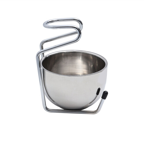 2Pcs Silver Stainless Steel Shaving Set with Stable Stand for Men 1