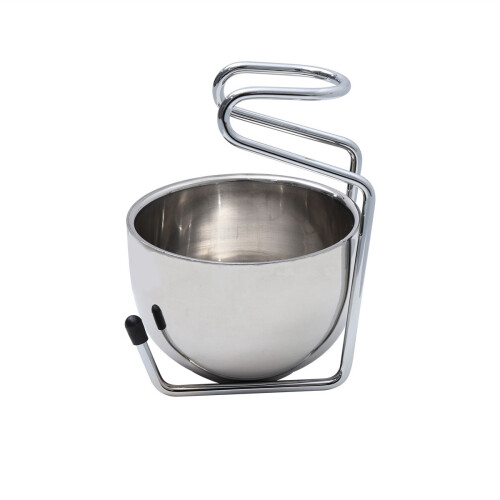 2Pcs Silver Stainless Steel Shaving Set with Stable Stand for Men 2