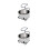2Pcs Silver Stainless Steel Shaving Set with Stable Stand for Men 6