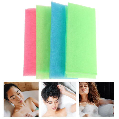 4Stk Lange Peeling Nylon Duschwaschl Für Körper 2