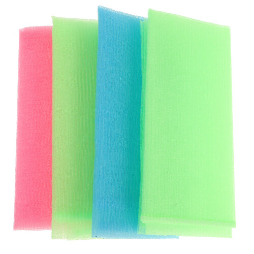 4Stk Lange Peeling Nylon Duschwaschl Für Körper 1