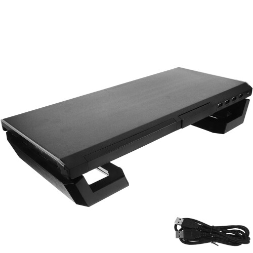 Schwarzer Computer Stand Mit Rgb-Beleuchtung USB Für Arbeitsplatz 1