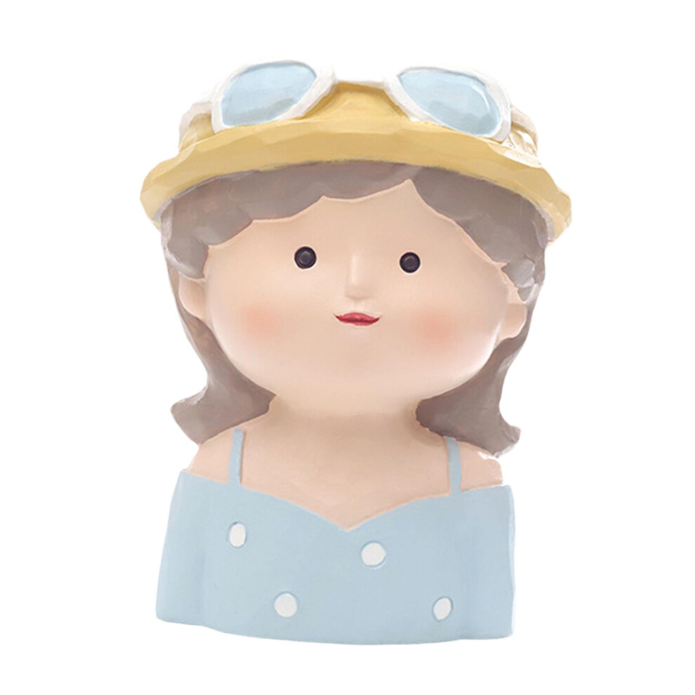 Small Pot With Drainage Unique Girl Head Flowerpot For Home-image-OPC-PM7W6G5-NEW