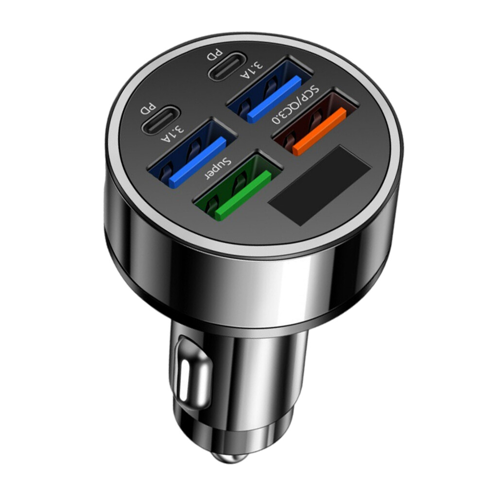 Multidevice Car Charger 6Port Digital Voltages Display Safe 7704000028127