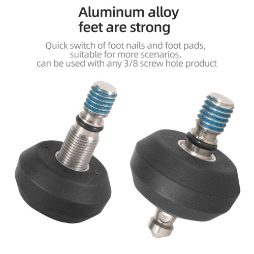 Portable 3/8 Thread Tripod Foot Spikes with Easy Switching 2