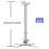 Ceiling Projector Mount Bracket with 360 Degree Rotation and 3