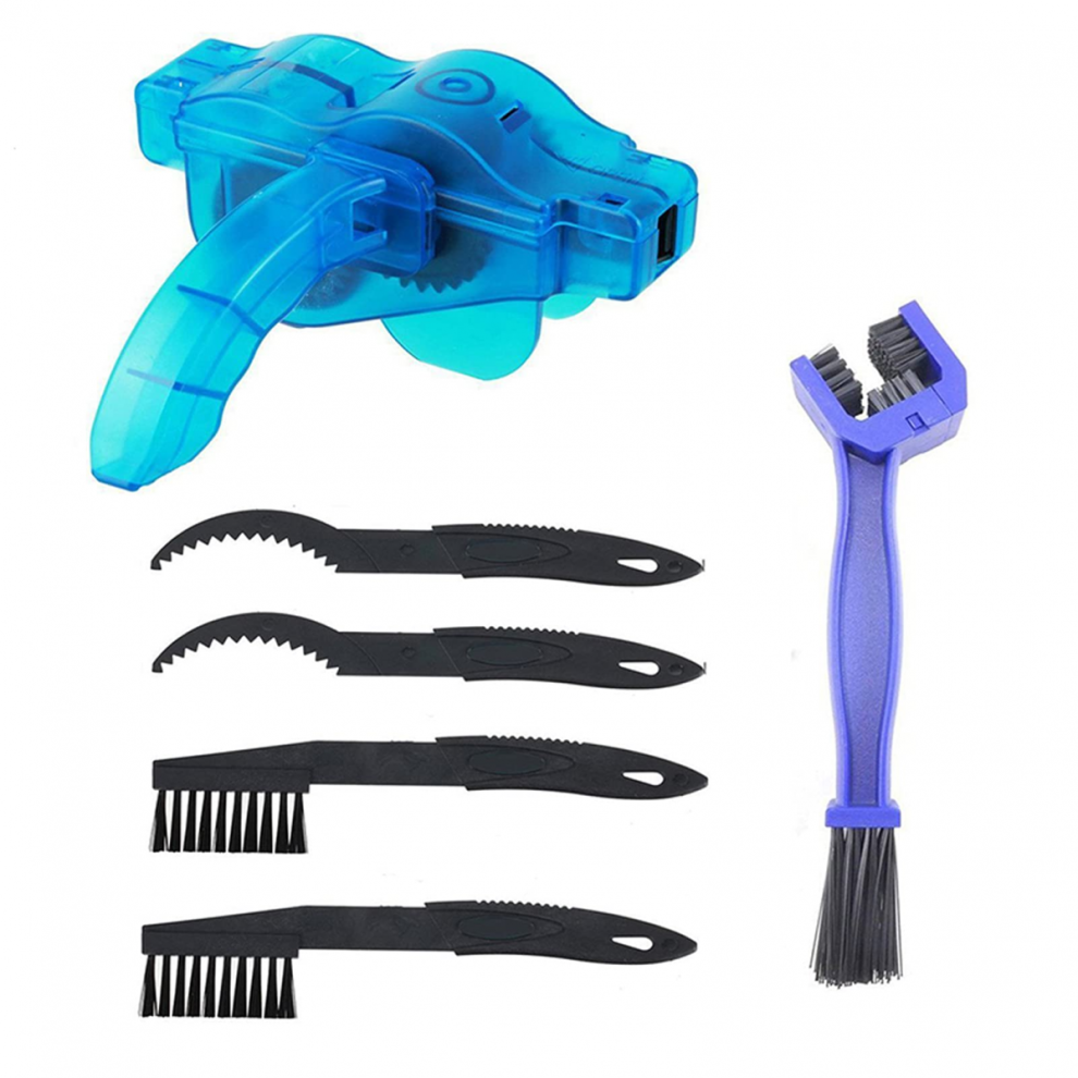 Chain Cleaner Bicycle Chain Cleaning Device Bicycle Chain Cleaning Brush 6 Pieces Chain Cleaner Kit compatible with Folding Bikes and C-image-OPC-PM7WBYG-NEW