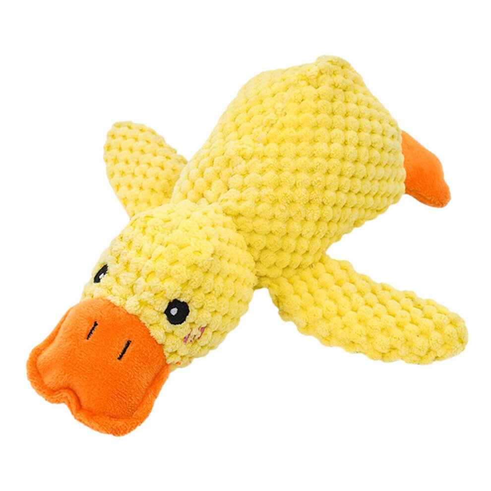 Calming Duck Dog Toy 38X45cm Soft Plush Squeaky Quack-Quack Interactive Toy For Dogs Yellow