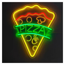 Neon Signs Pizza Neon Light Sign For Wall Hanging Art LED Neon Lamp Signs For Shops Restaurants Kitchen Birthday Decor