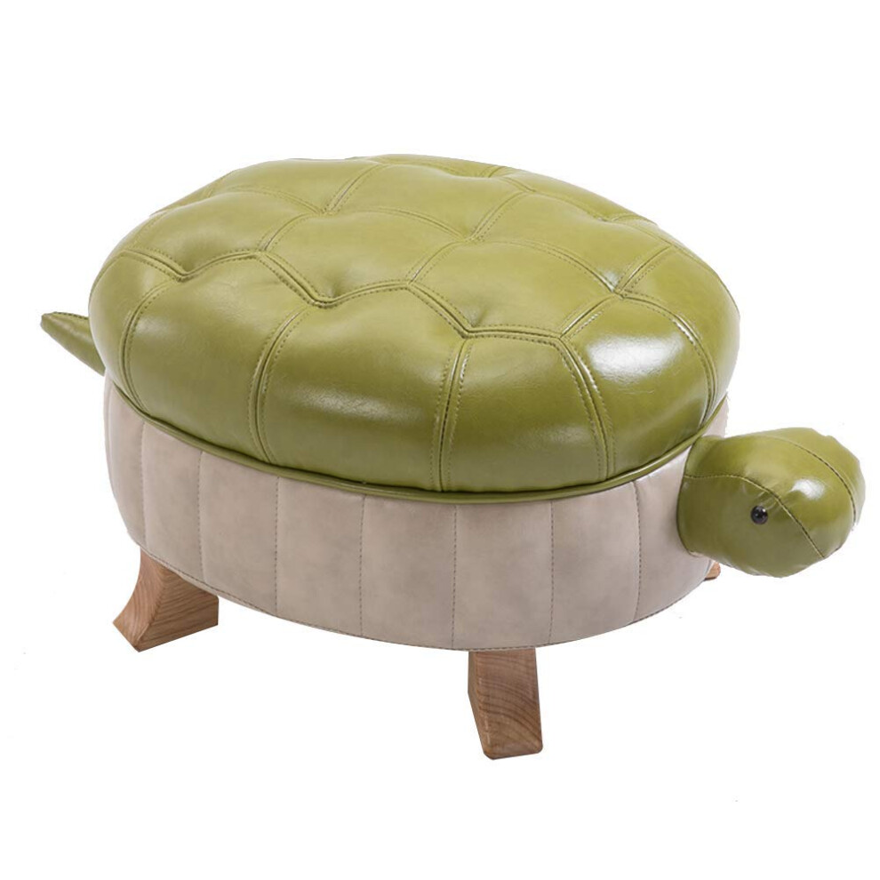 Turtle Animal Leather Foot Stool Small Ottoman With Wood Legs For Shoe Change Sofa Stool Home Decoration Upholstered-image-OPC-PM7WQG7-NEW