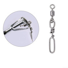 Stainless Steel 10pcs Long Line Snap Connectors With Rolling Swivel Model M For Fishing Enthusiasts