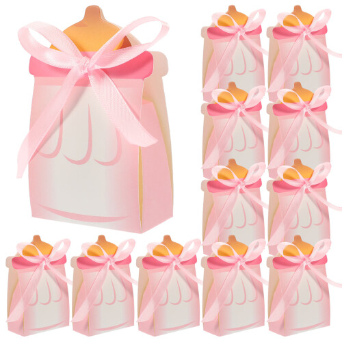 100Pcs Creative Pink Candy Packaging Paper Cloth Wedding Boxes