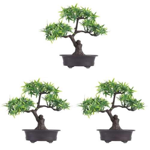 3 Pezzi Bonsai Finto In Vaso E Ufficio 1