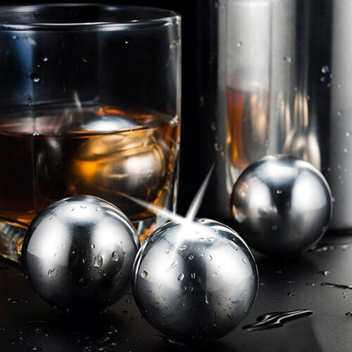 Pietre Riutilizzabili 38Mm Acciaio Per Raffreddare Whisky E Vino 1