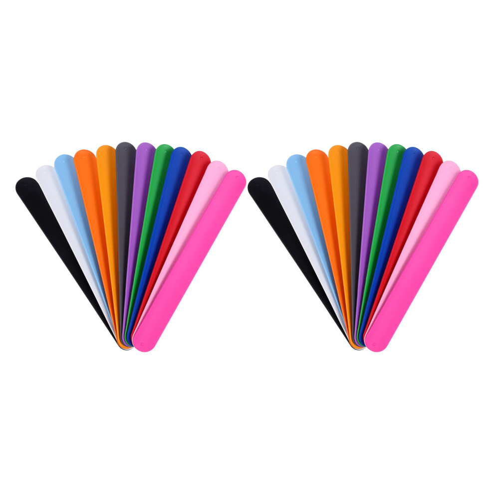 72 Sztuki Kolorowe Silikonowe Bransoletki Snap – Elastyczne-image