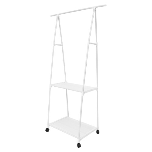 1St Staande Kledinghouder Staal Witte Garderobe Organizer