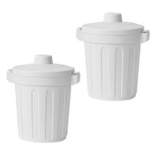 2St Plastic Miniafvalbakken Voor Kantoor En Huis Beige
