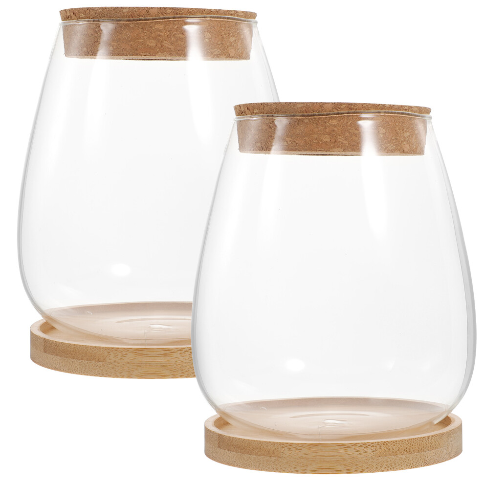 Zestaw SłOjóW Szklanych Do Terrarium Z Pokryciem I PudełKiem Bamboo-image