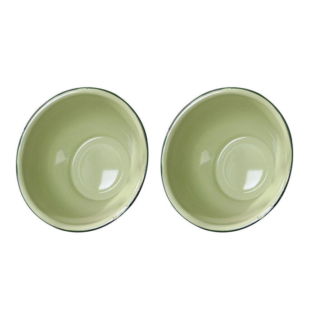 2 Sztuki Retro Misy Emaliowane Na Zupę W Stylu Vintage Dla Domu-image