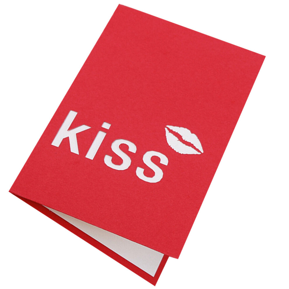 1 Sztuka Czerwone Walentynkowe Kartka Powitalna RęCznie Wykonana-image