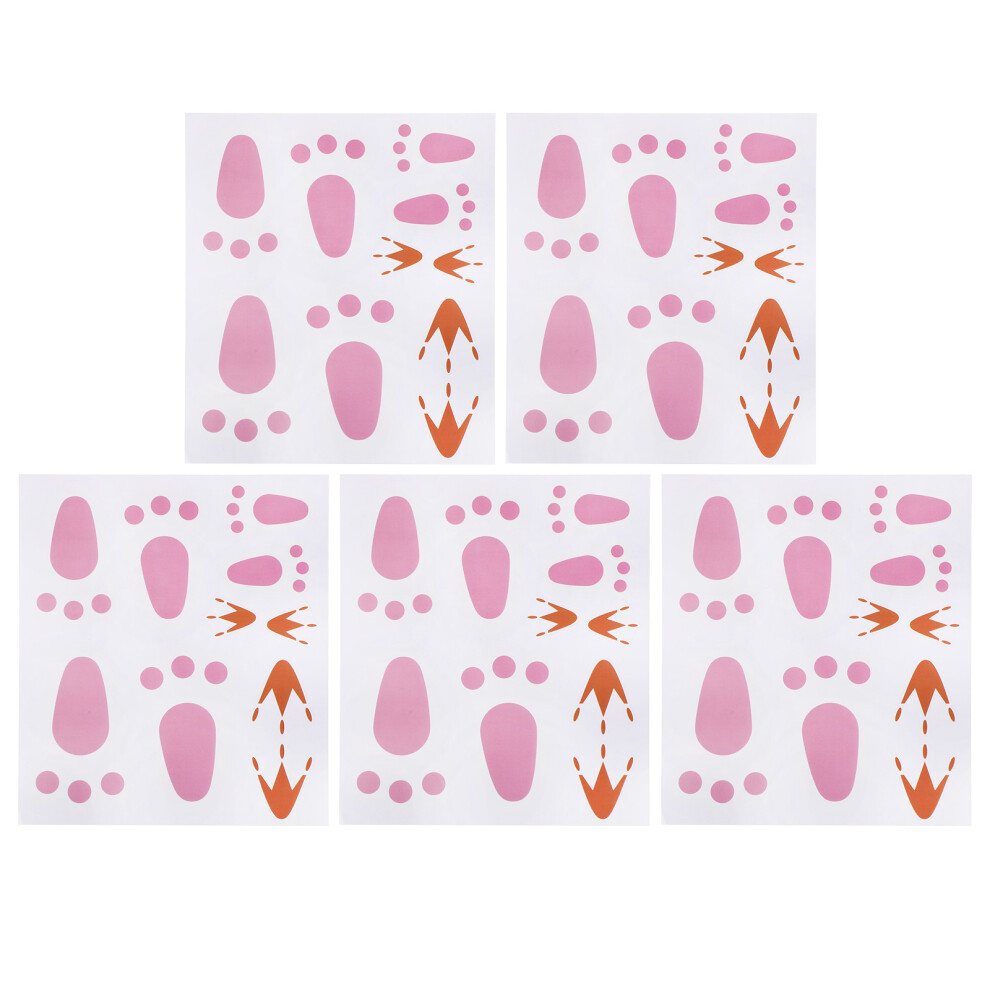 5 Arkuszy ŚLadóW StóP ZająCa Na Wielkanoc, Naklejka Na ŚCianę-image