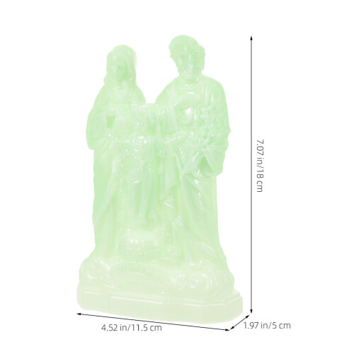 2 Unidades Estátua De Jesus E Mãe Com Brilho No 1