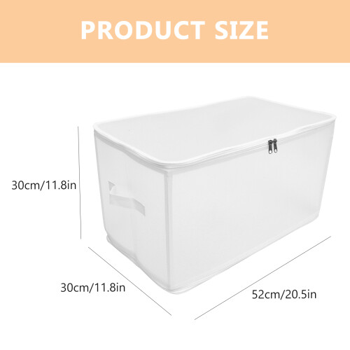 White Wardrobe Clothes Organizer with Handle Zipper for Storage 2