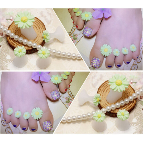 Separadores De Dedos Silicone Flor Margarida Para Pedicure E
