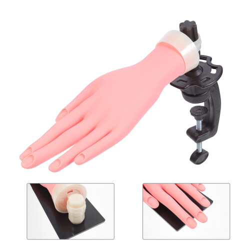 1 Set Nagelkunst Übungs Hand Mit Halterung 2