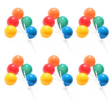 6Pcs Colorful Glitter Cake Topper Picks Cartoon Cupcake Birthday Decor