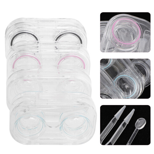4Stück Transparente Box, Linsenhalter Für 2