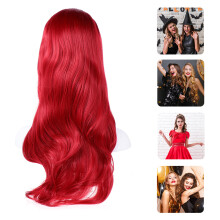 Women Lange Lockige Wellenperücke Gradient Cosplay Synthetikhaar