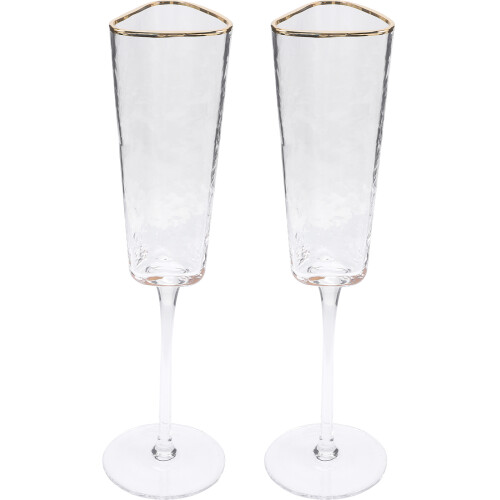 2Pcs Taças Clássicas Para Champanhe E Vinho De Cristal