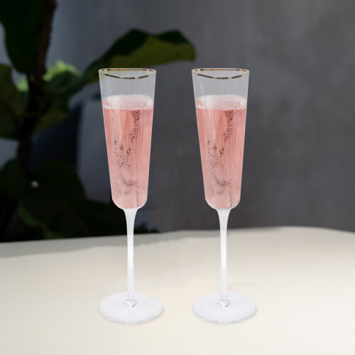 2Pcs Taças Clássicas Para Champanhe E Vinho De Cristal 2