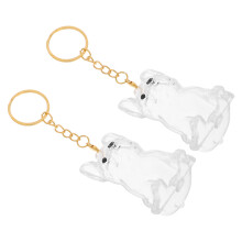 6Stk Kawaii Transparenter Hundehair Schlüsselanhänger