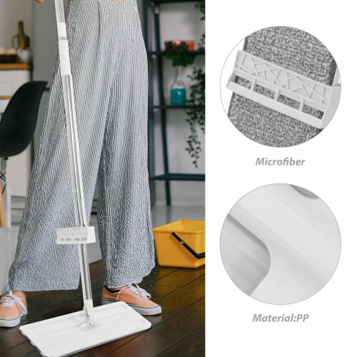 1Set Rotatable Large Flat Mop Microfiber Wet Dry Household Floor Mop 1
