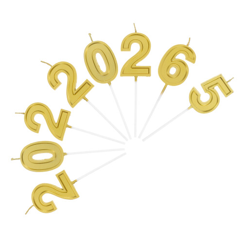 6 Sets 2025 Und 2026 Neujahrs Cupcake Gold 2