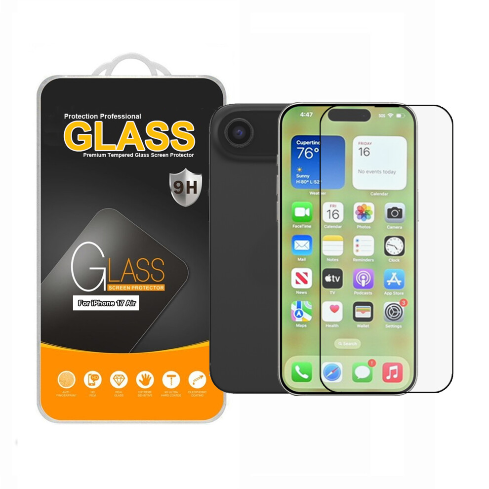 For Apple Iphone 17 Air Full Coverage Tempered Glass Screen Protector 3479088827095