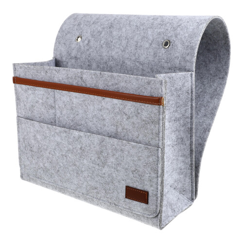 1 Stuks Felt Opbergzak Bedhoofd Capaciteit Grijs 2