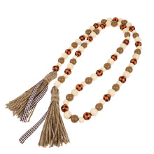3 Halloween Holzperlen Hanfseil Quaste Für Zuhause Beige