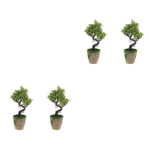 2 Unidades Árvore De Bonsai Artificial Vaso Planta 2