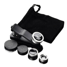 Camera Lens 3 In 1 Clip-On For Most Phones - Wide Angle, Macro, Fish Eye, Portable Silver