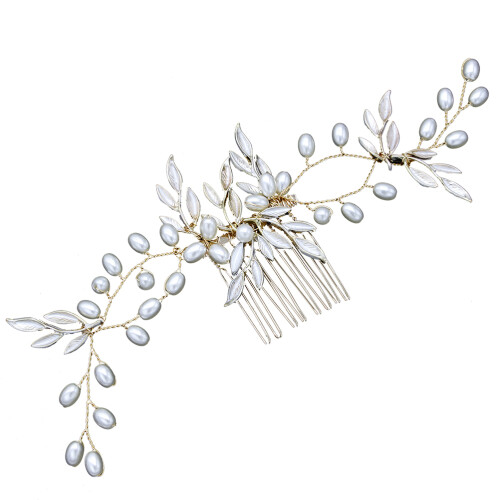 Perlen Haarkamm Handgemachter Brautschmuck 1