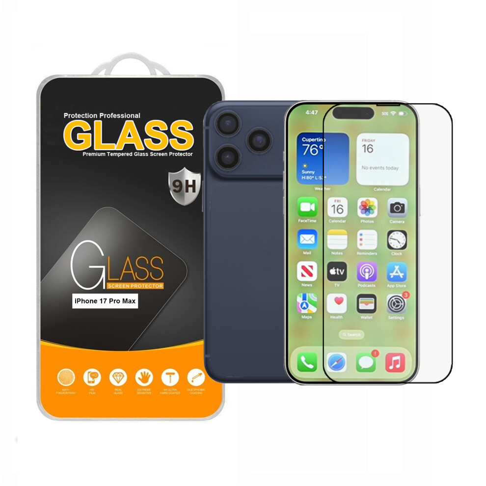 For Apple Iphone 17 Pro Max Full Coverage Tempered Glass Screen Protector 3479097671337