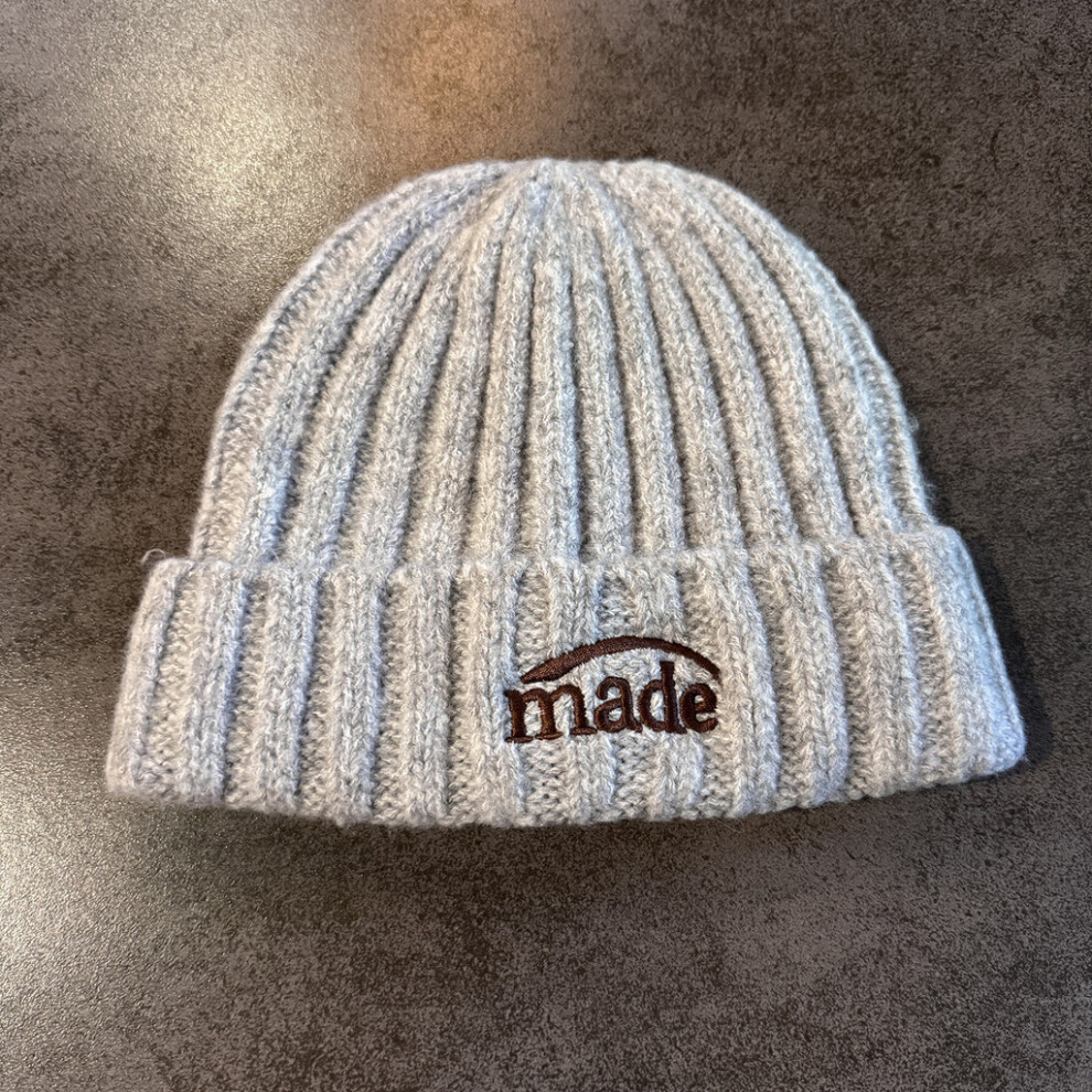 (Gray) Knitted Warmth Unisex Beanie Hat With Letter Embroidery For Autumn Winter Wear-image-OPC-PM7ZKSS-NEW
