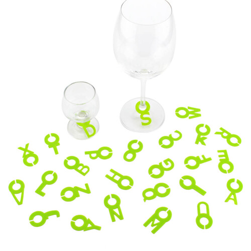 52 Pezzi Alfabeto in Silicone per Bicchiere e Verde 2