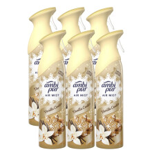 6 X 185 ml Febreze/Ambi Pur Air Mist Air Freshener Spray - Vanilla Cookie